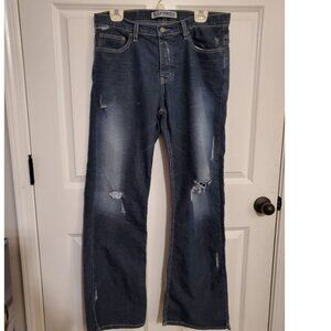 Express Men's Jeans Size 34x32 Dark wash with button fly closure Worn look denim